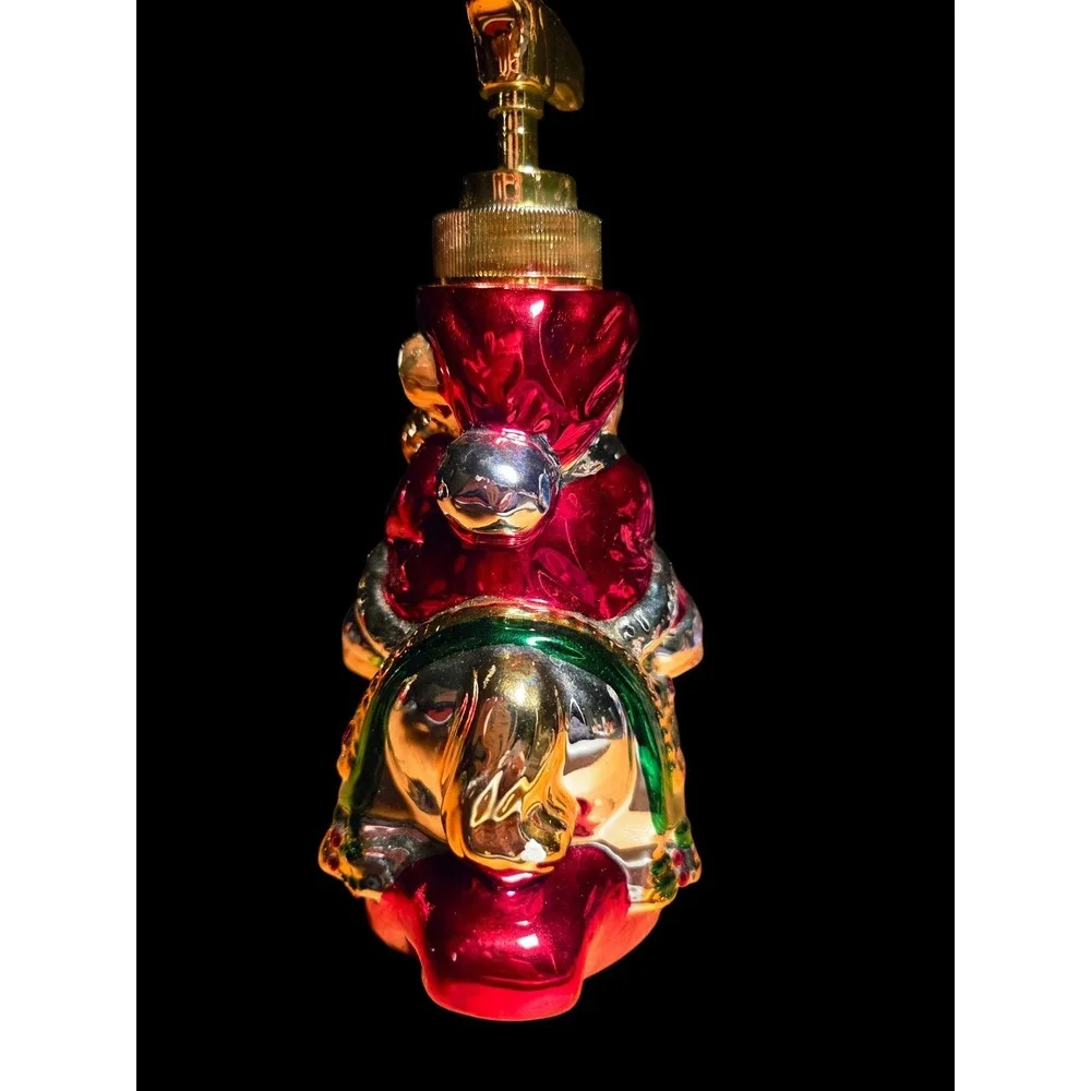 Vintage ALLURE 1997‎ Colorful Christmas Bear Rocking Horse Soap Dispenser 6.5